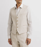 Gilet ville 100% lin beige - IZAC