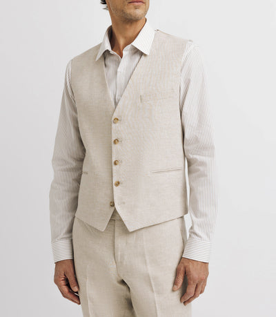 Gilet ville 100% lin beige - IZAC