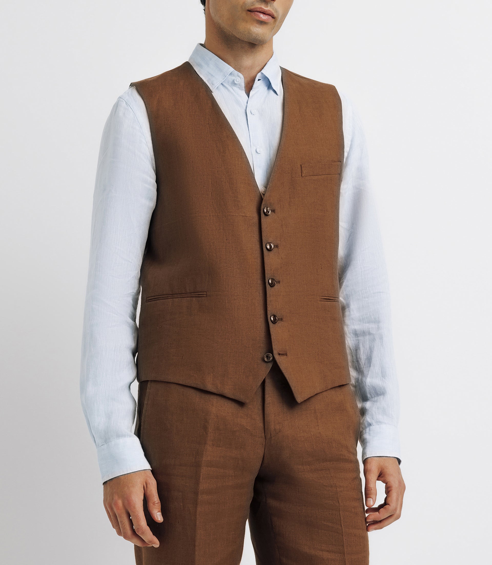 Gilet ville 100% lin truffe - IZAC