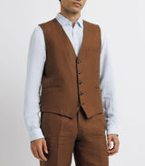 Gilet ville 100% lin truffe - IZAC