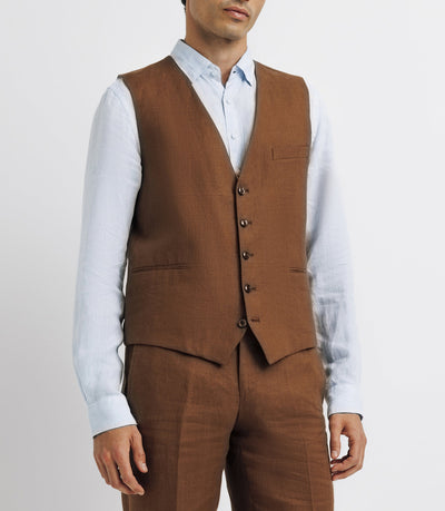 Gilet ville 100% lin truffe - IZAC
