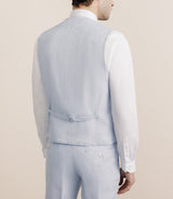 Gilet 100% lin bleu ciel - IZAC