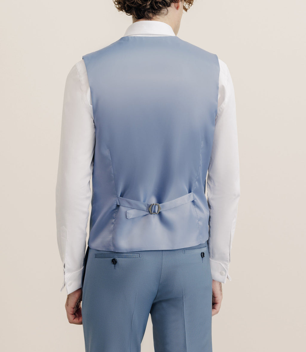 Gilet ville en laine majoritaire bleu ciel - IZAC