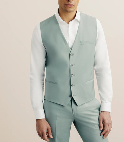 Gilet ville en laine majoritaire vert clair