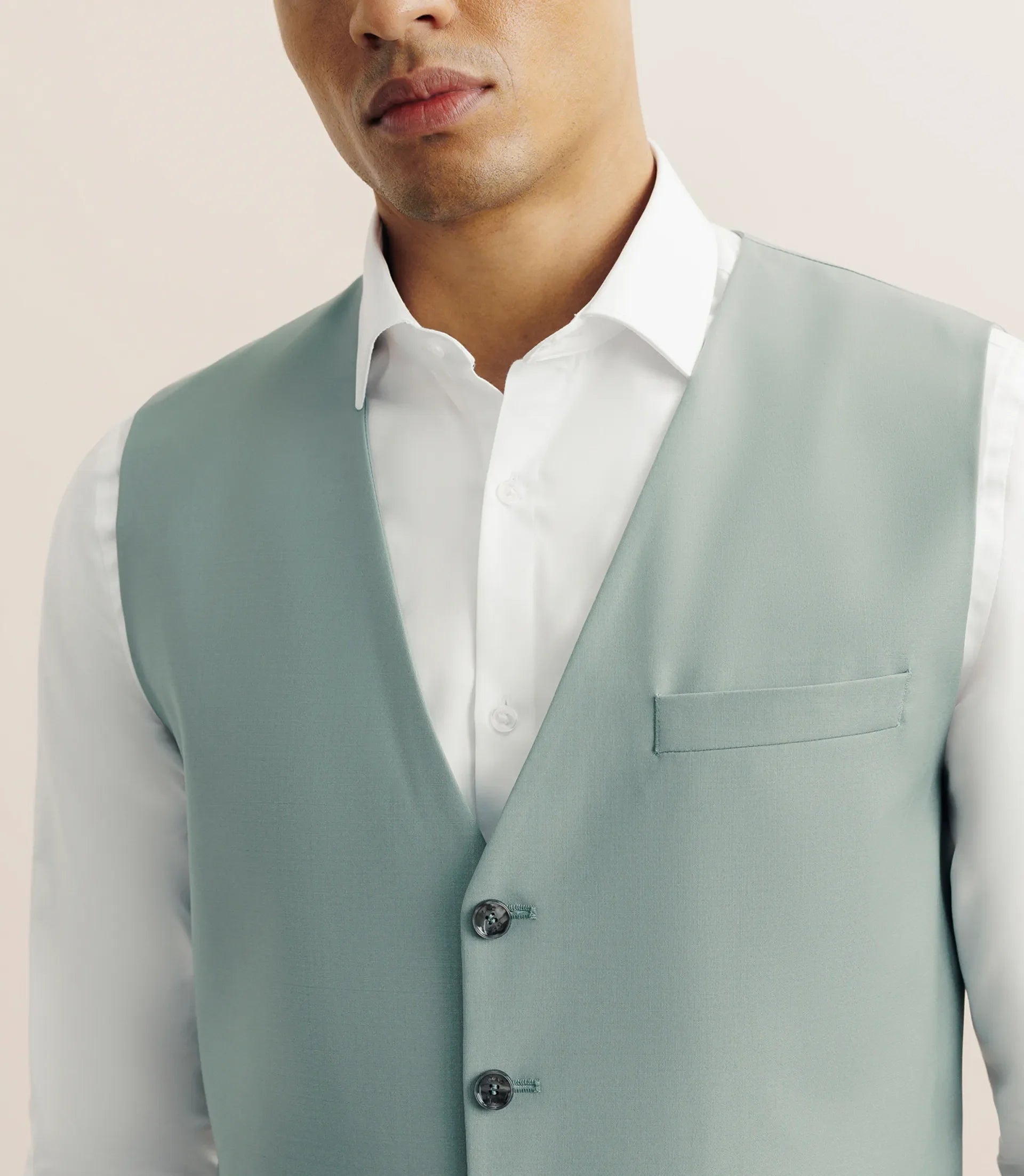 Gilet ville en laine majoritaire vert clair
