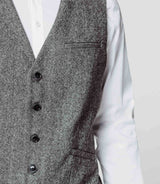 Gilet tweed gris - IZAC