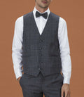Gilet Prince de Galles bleu "Quégérie" - IZAC