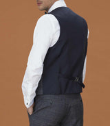 Gilet Prince de Galles bleu "Quégérie" - IZAC