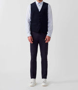 Gilet ville velours fantaisie bleu marine "Orecord" - IZAC