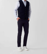 Gilet ville velours fantaisie bleu marine "Orecord" - IZAC