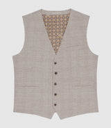 Gilet de costume à carreaux effet Prince de Galles beige XSWING - IZAC