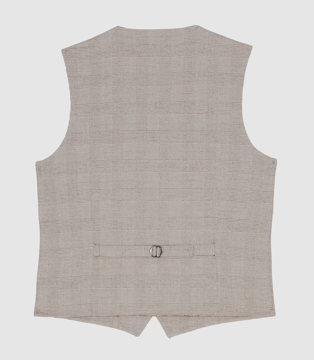 Gilet de costume à carreaux effet Prince de Galles beige XSWING - IZAC