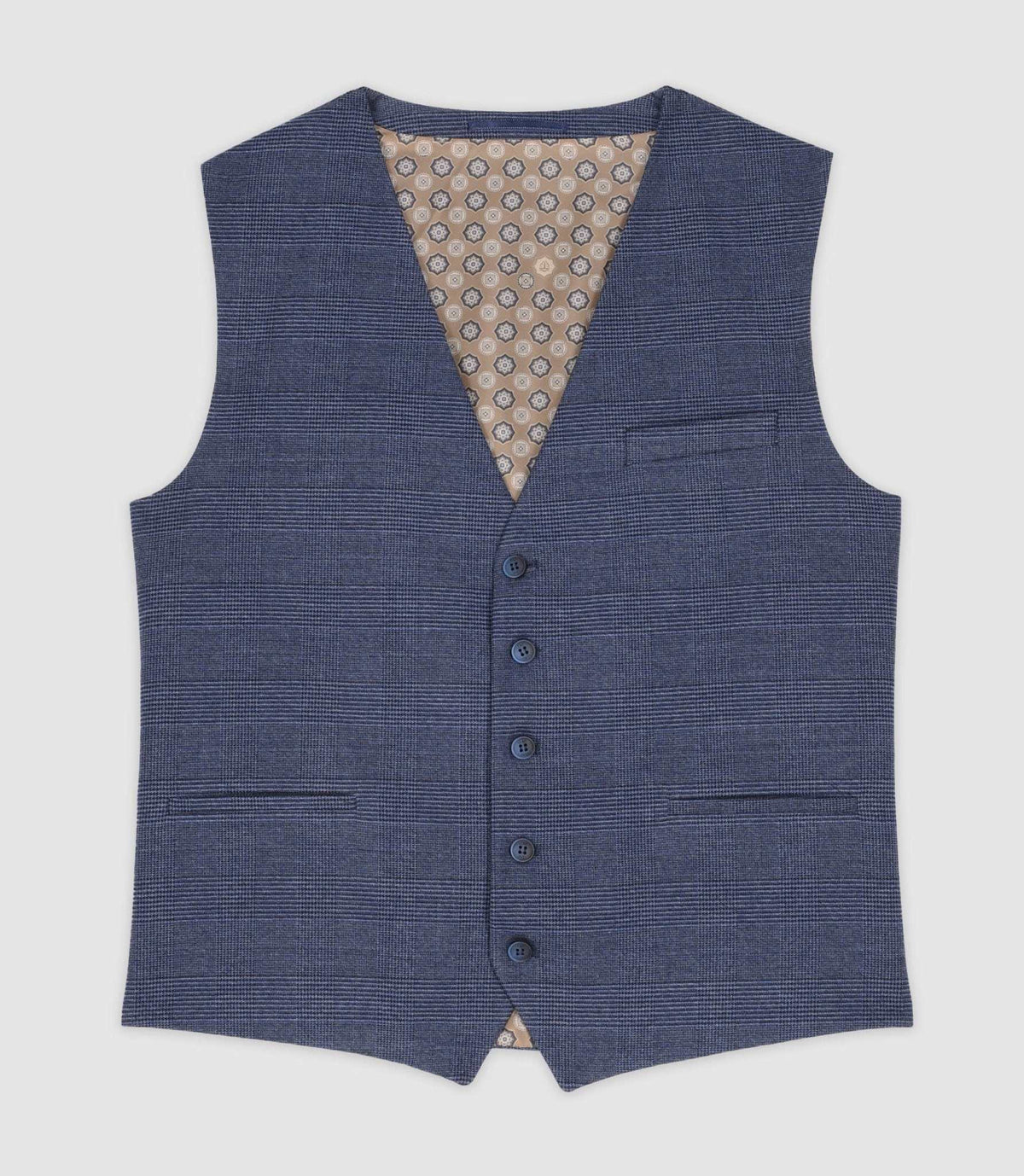 Gilet de costume effet Prince de Galles marine XSWING - IZAC