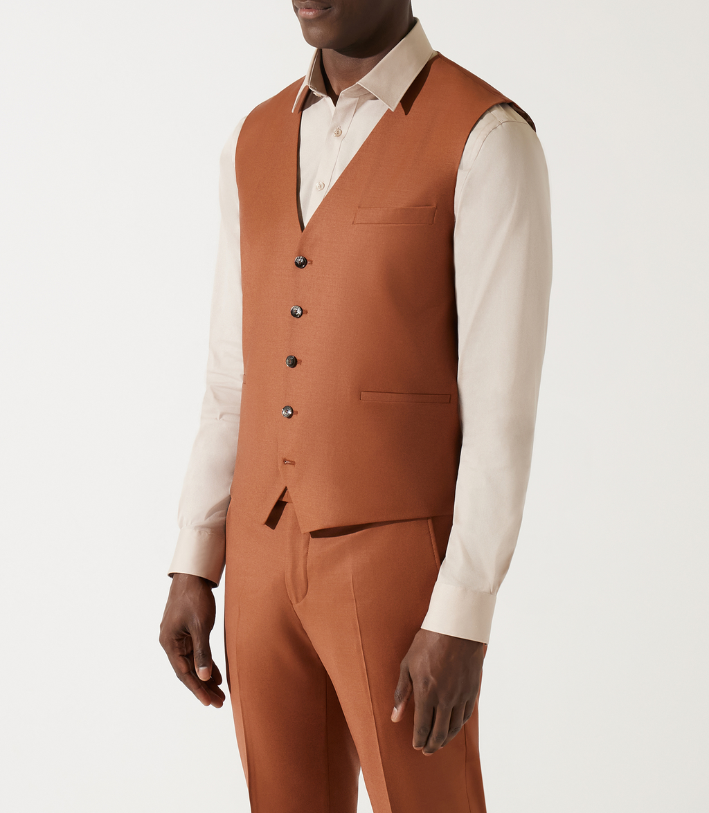 Gilet de costume orange brûlé - IZAC