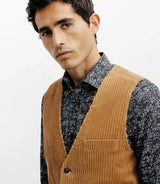 Gilet ville en velours côtelé camel - IZAC