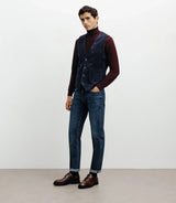 Gilet ville en velours côtelé marine - IZAC