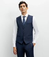 Gilet ville avec laine majoritaire bleu - IZAC