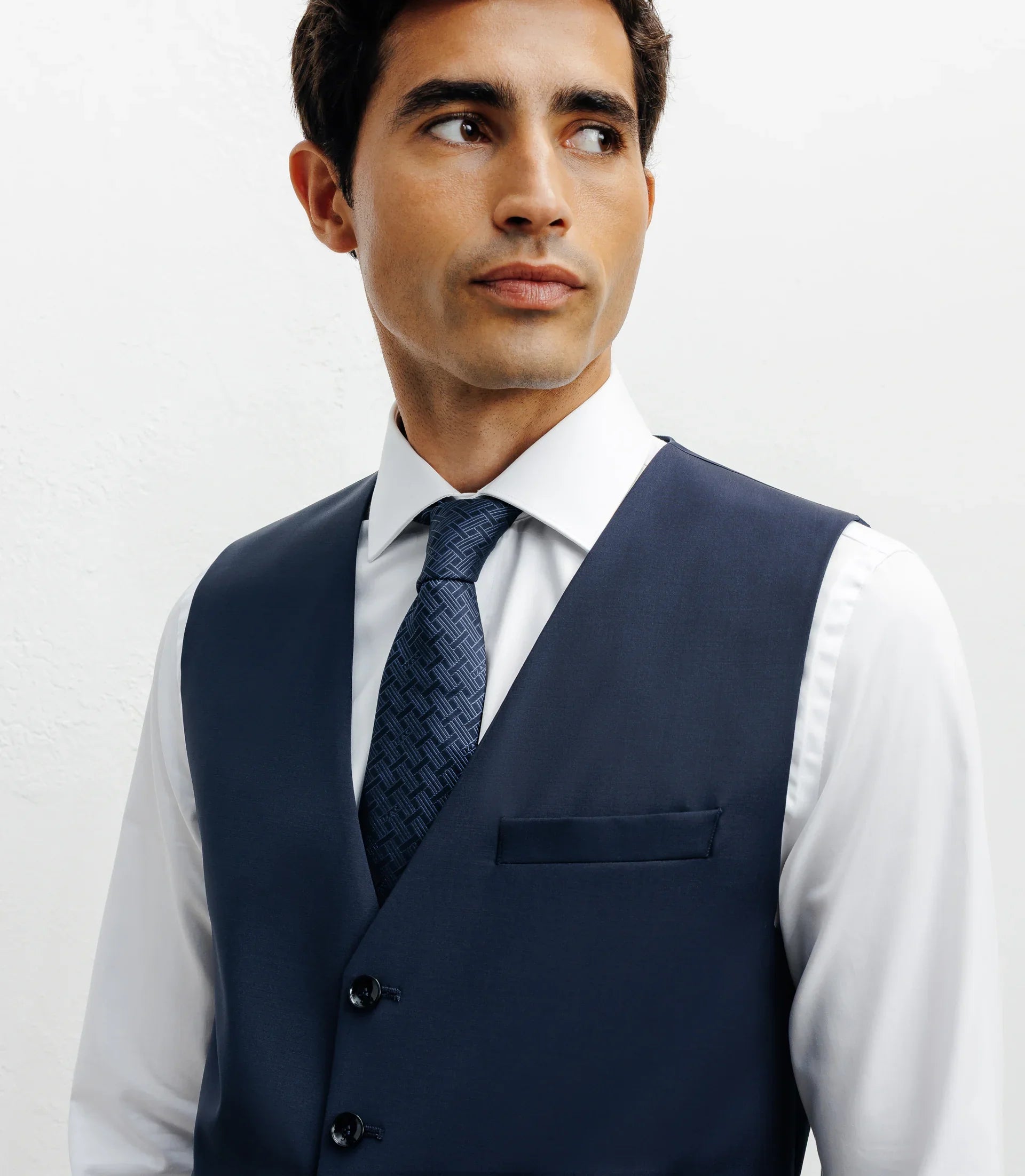 Gilet ville avec laine majoritaire bleu - IZAC