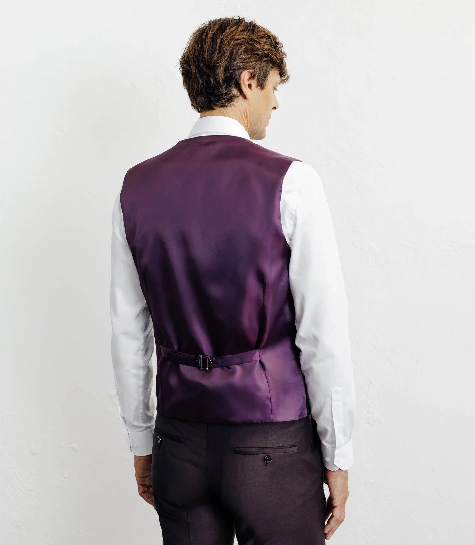 Gilet ville avec laine majoritaire bordeaux foncé - IZAC