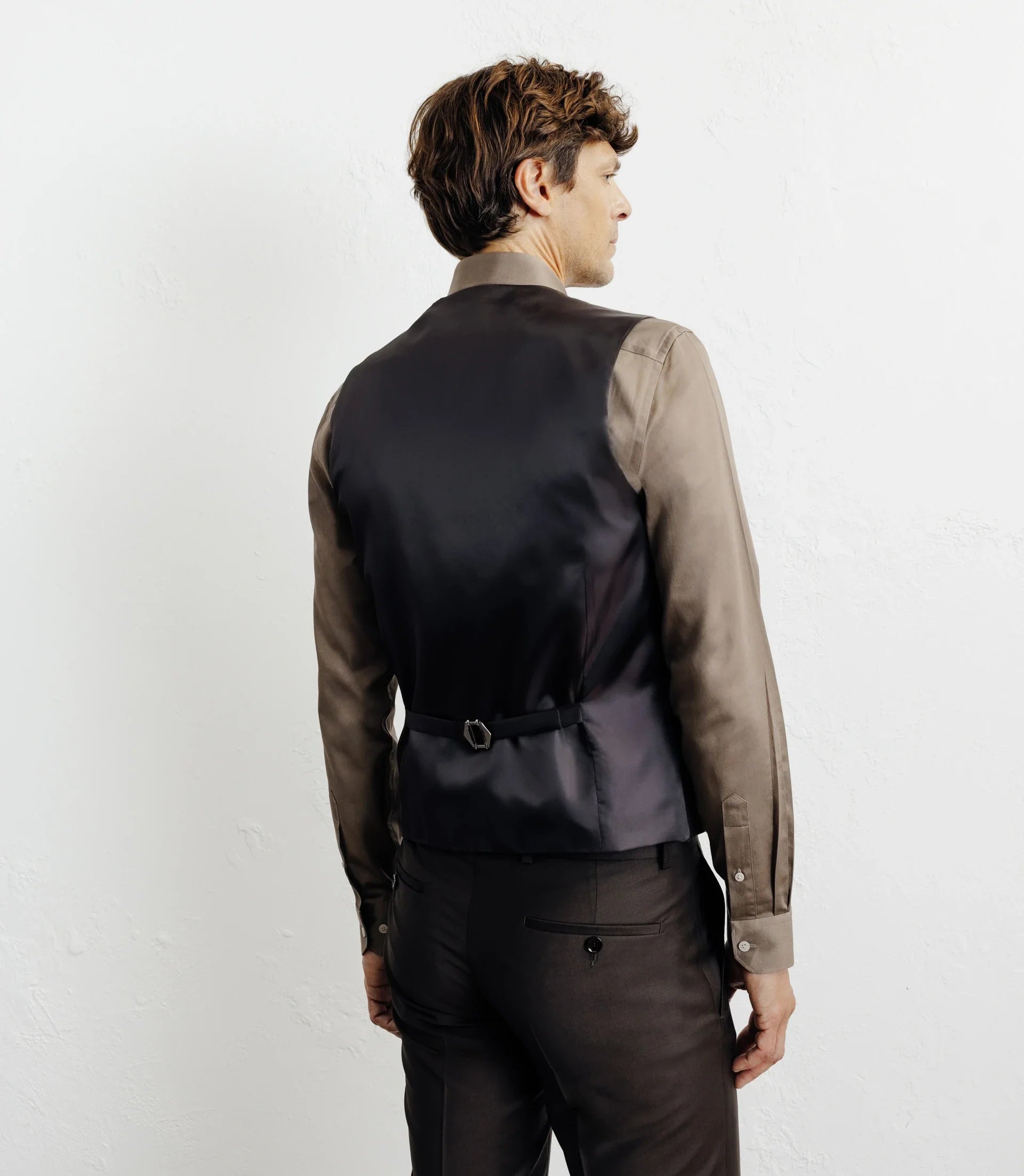 Gilet ville avec laine majoritaire marron - IZAC