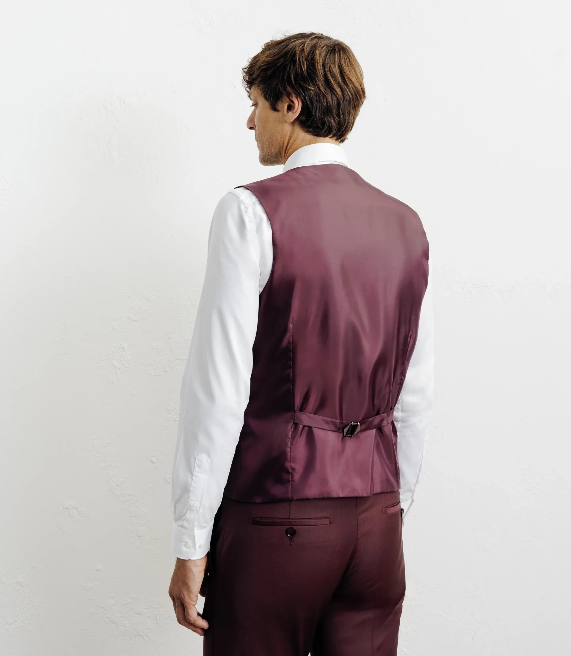 Gilet ville avec laine majoritaire prune - IZAC