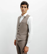 Gilet ville avec laine majoritaire taupe - IZAC