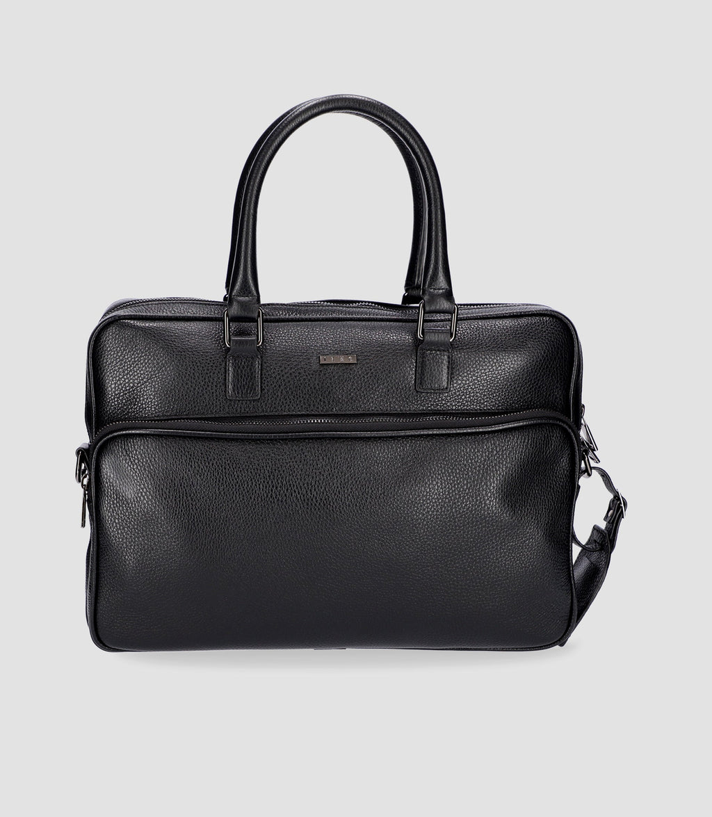 Sac business en cuir noir WALLAS - IZAC
