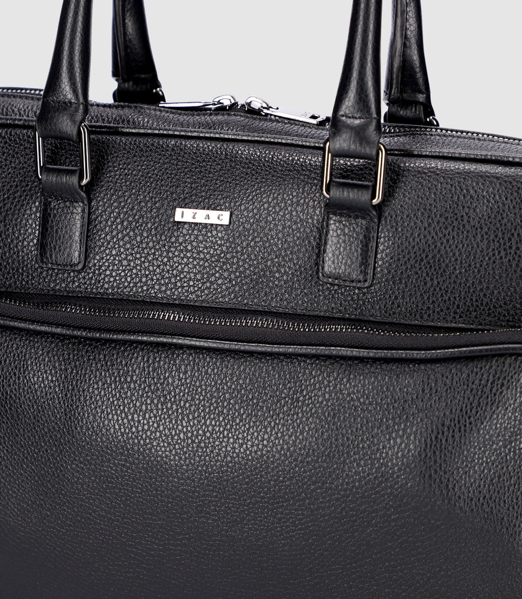 Sac business en cuir noir WALLAS - IZAC