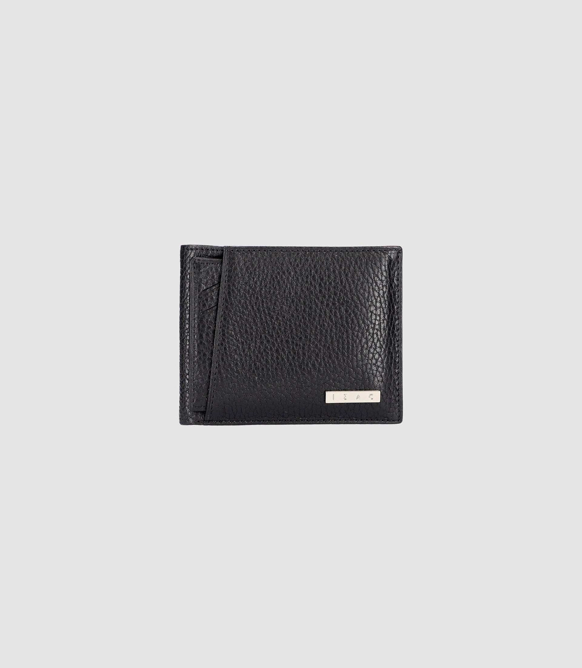 Portefeuille avec porte cartes en cuir noir WATT - IZAC
