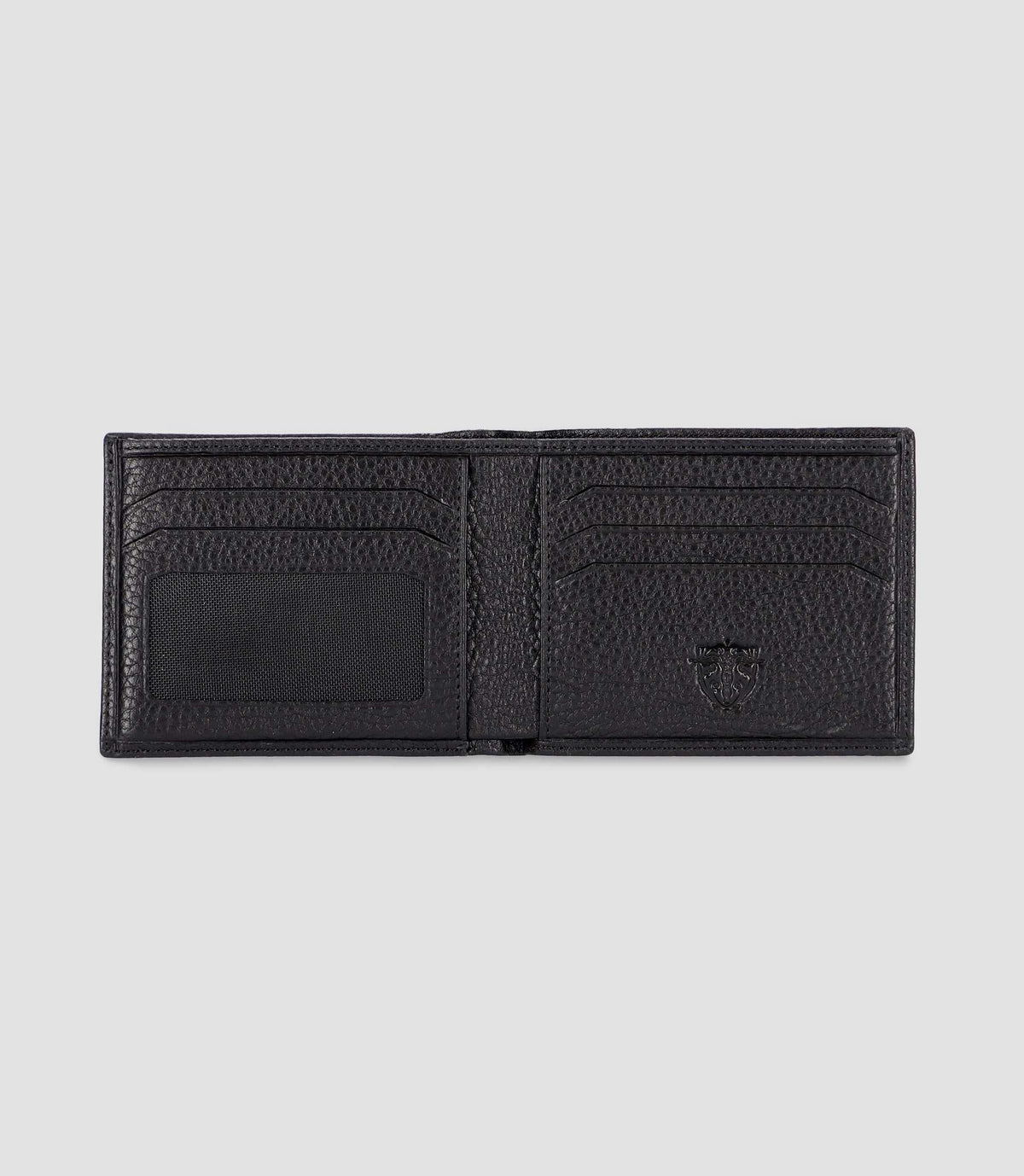 Portefeuille avec porte cartes en cuir noir WATT - IZAC