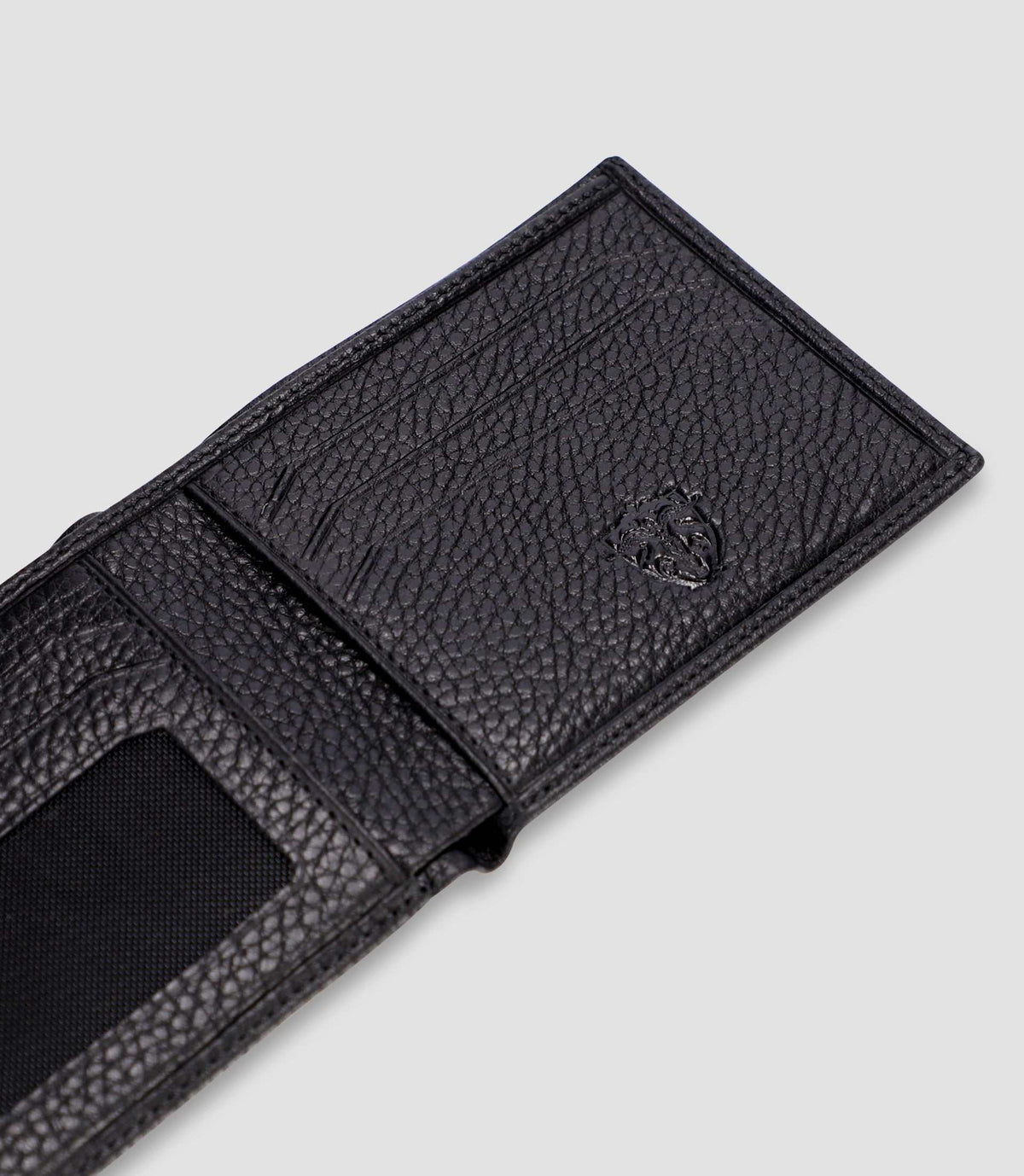 Portefeuille avec porte cartes en cuir noir WATT - IZAC