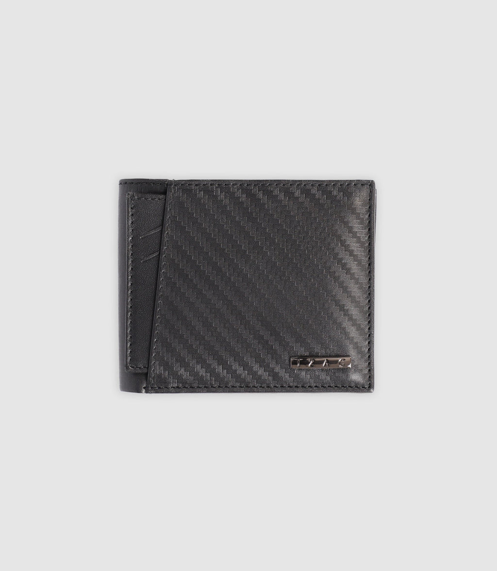 Portefeuille en cuir avec plaque noir - IZAC