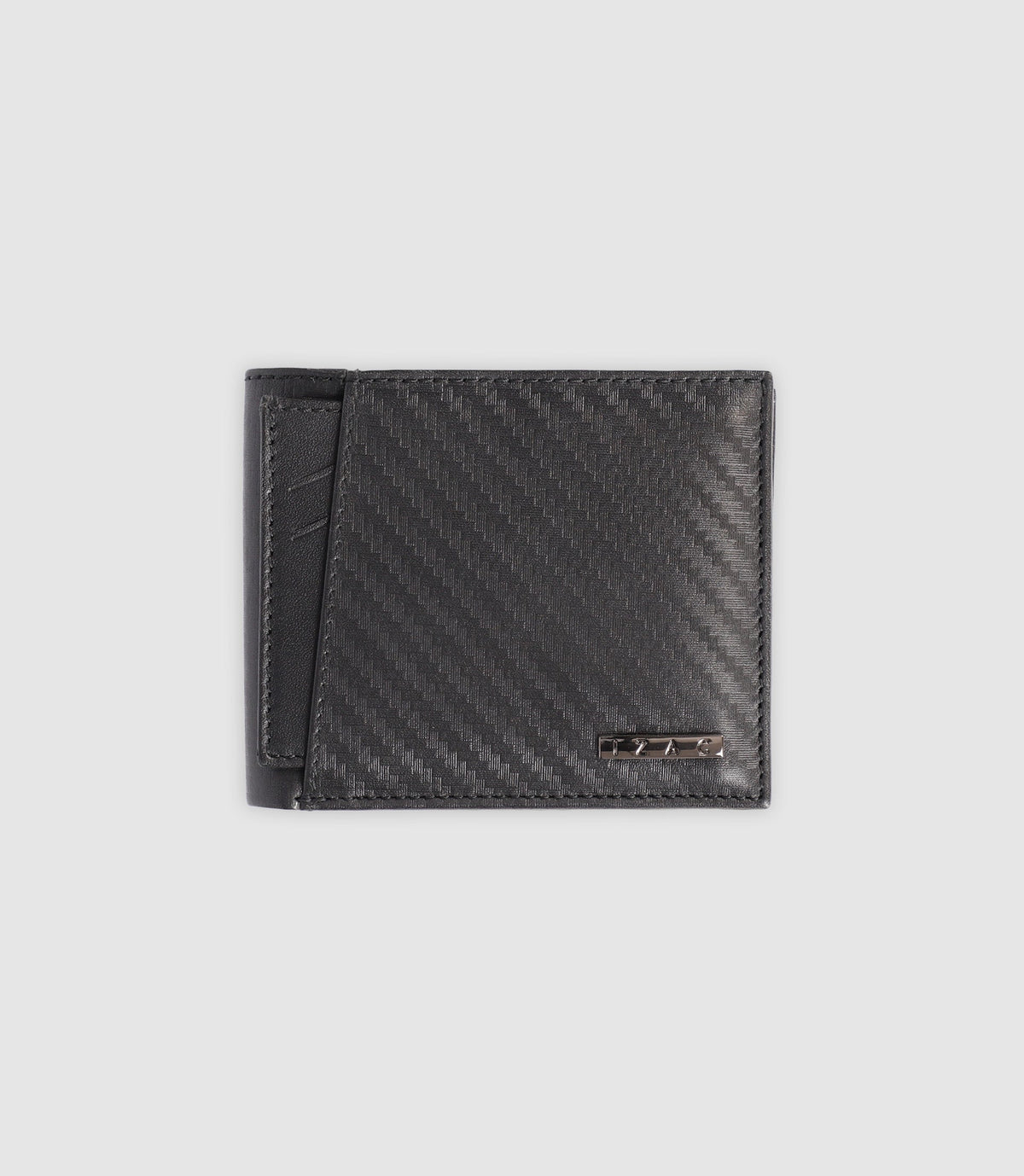 Portefeuille en cuir avec plaque noir - IZAC