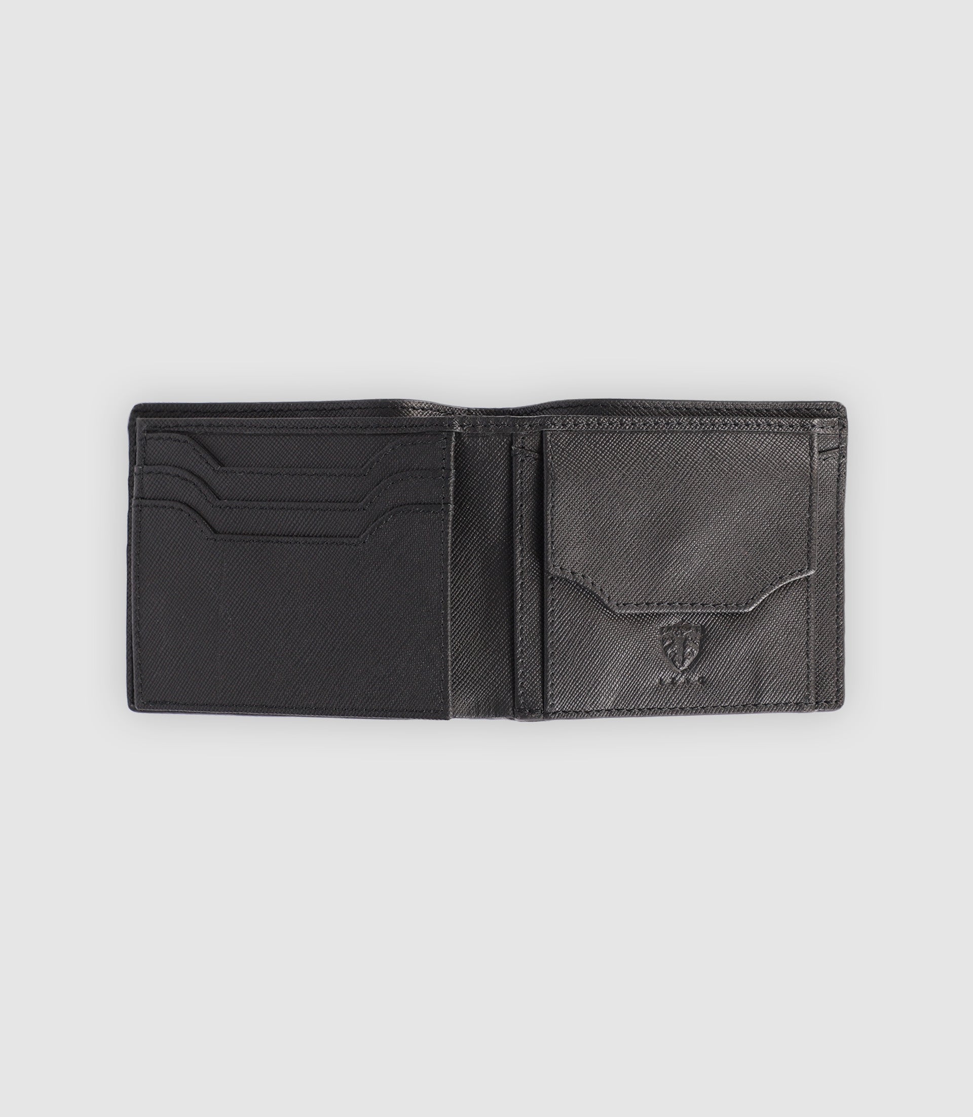 Portefeuille en cuir noir - IZAC