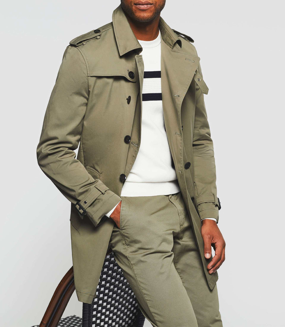 Trench croisé kaki "Hamilton" - IZAC