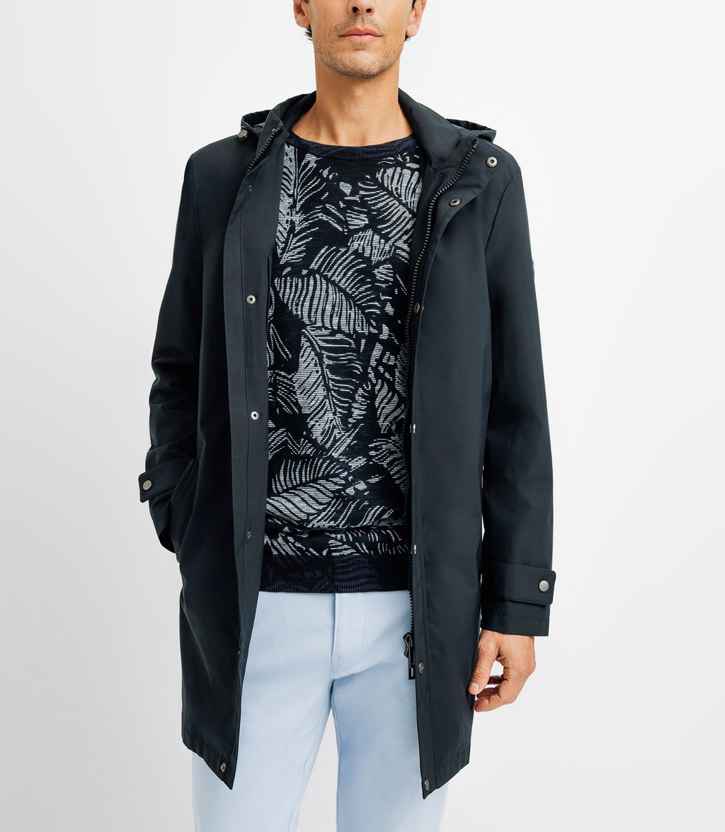 Blouson parka à capuche sport marine - IZAC