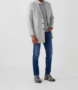 Manteau ville laine mélangé gris clair "Noblesse" - IZAC