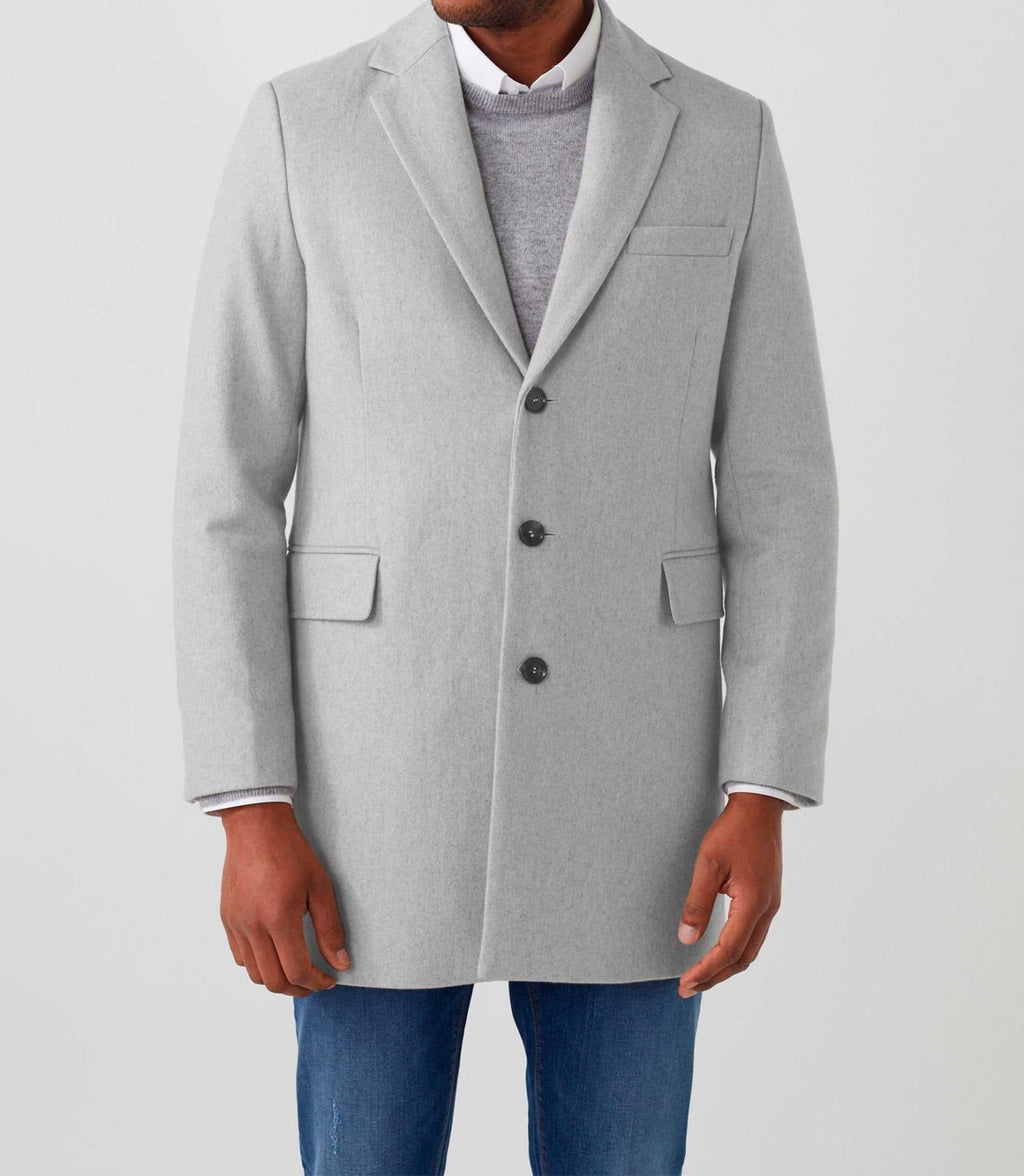 Manteau ville laine mélangé gris clair "Noblesse" - IZAC