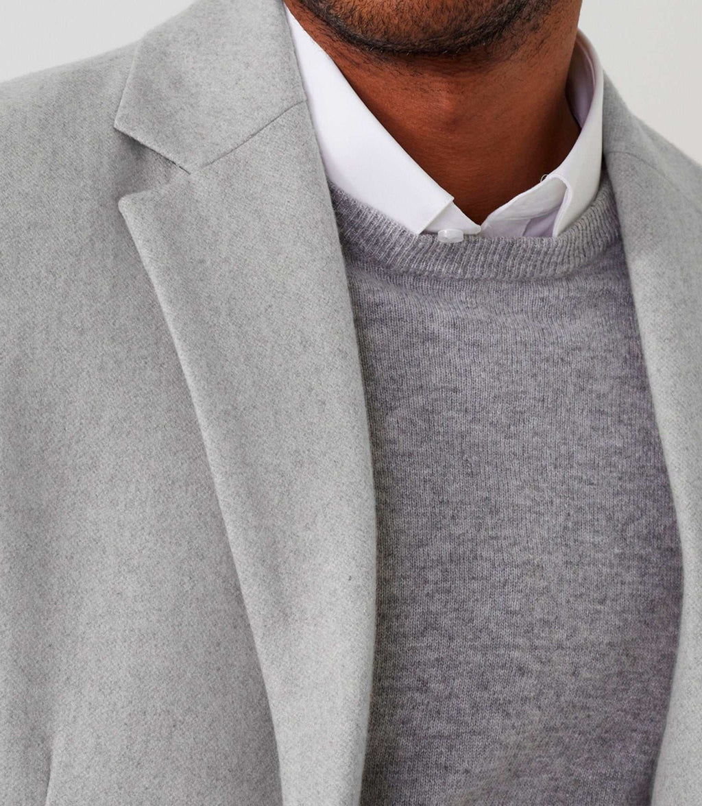 Manteau ville laine mélangé gris clair "Noblesse" - IZAC