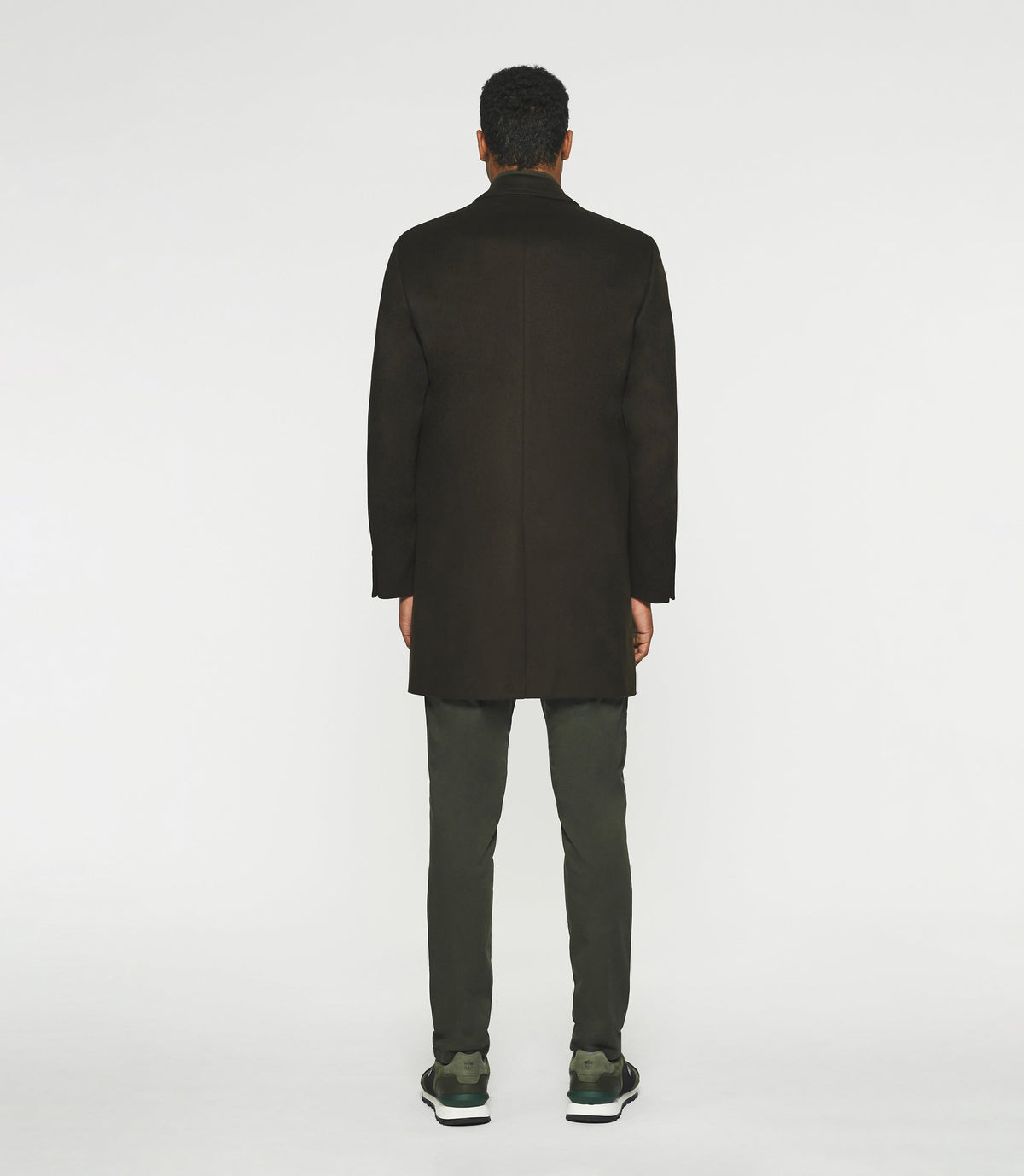 Manteau ville en laine et cachemire kaki INDALECIO - IZAC