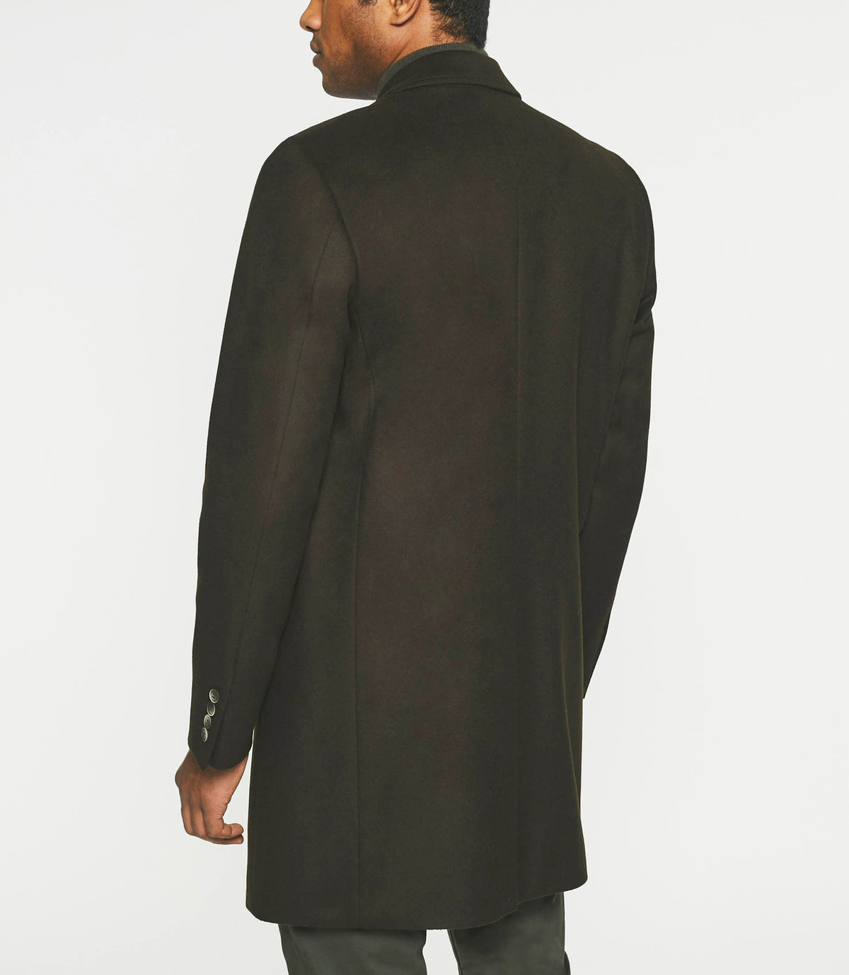 Manteau ville en laine et cachemire kaki INDALECIO - IZAC