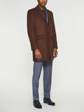 Manteau ville en laine et cachemire marron INDALECIO - IZAC