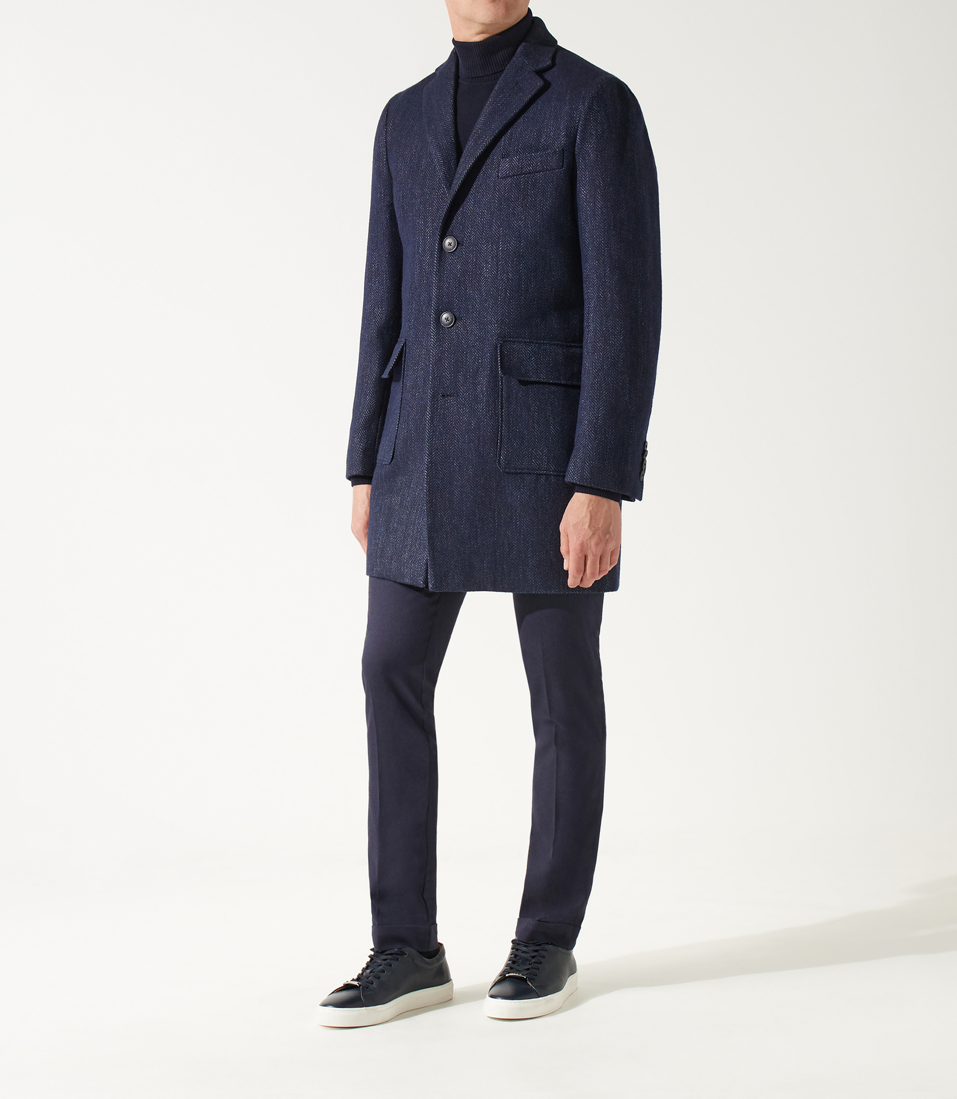 Manteau croisé bleu indigo ILLUMI - IZAC