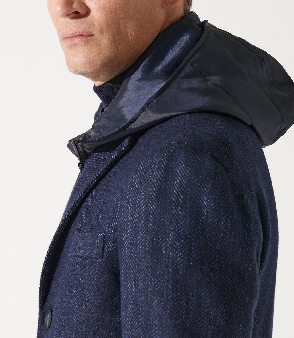Manteau croisé bleu indigo ILLUMI - IZAC