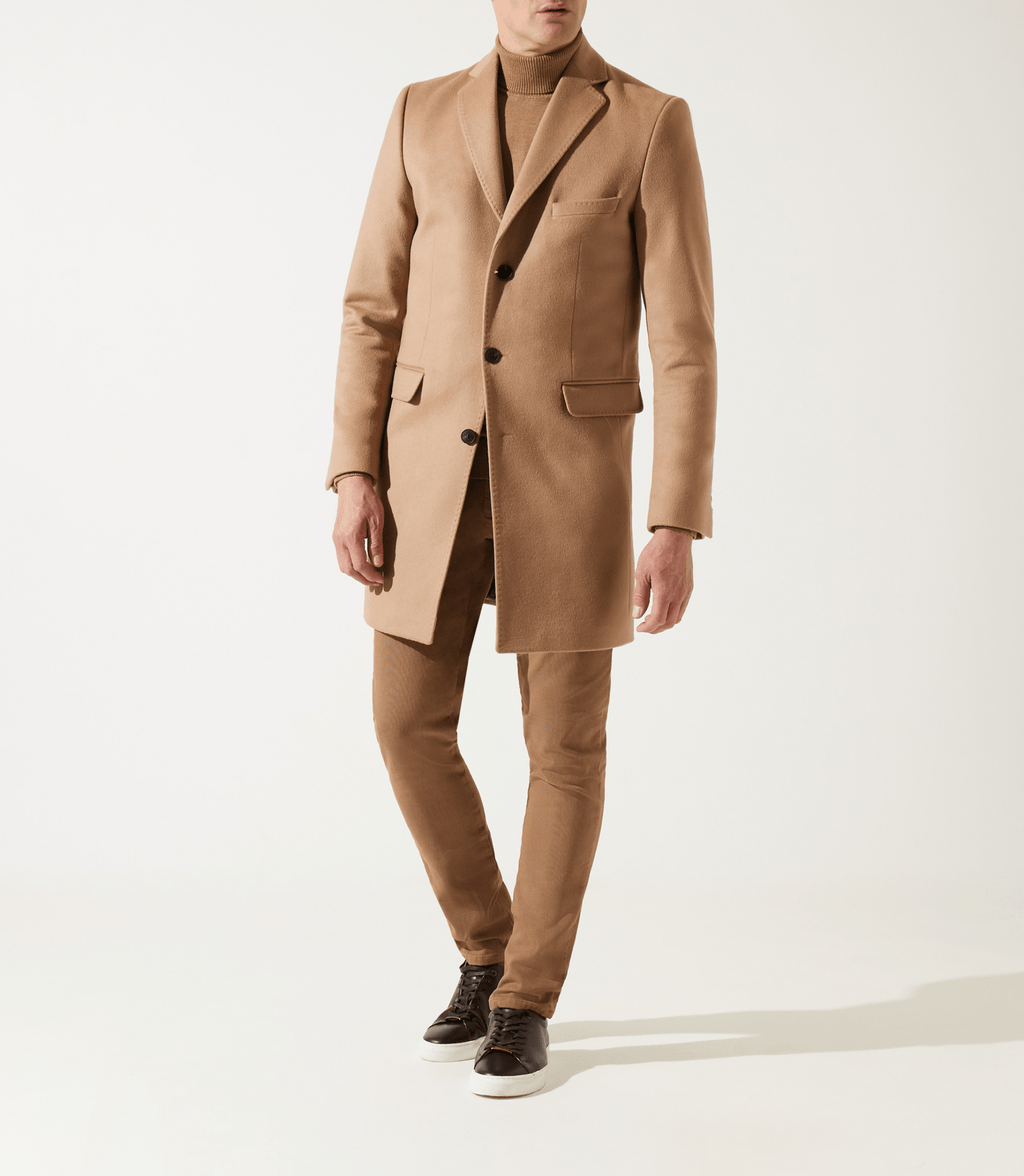Manteau en laine cachemire camel INDALECIO - IZAC