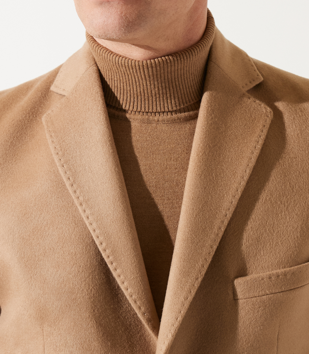 Manteau en laine cachemire camel INDALECIO - IZAC
