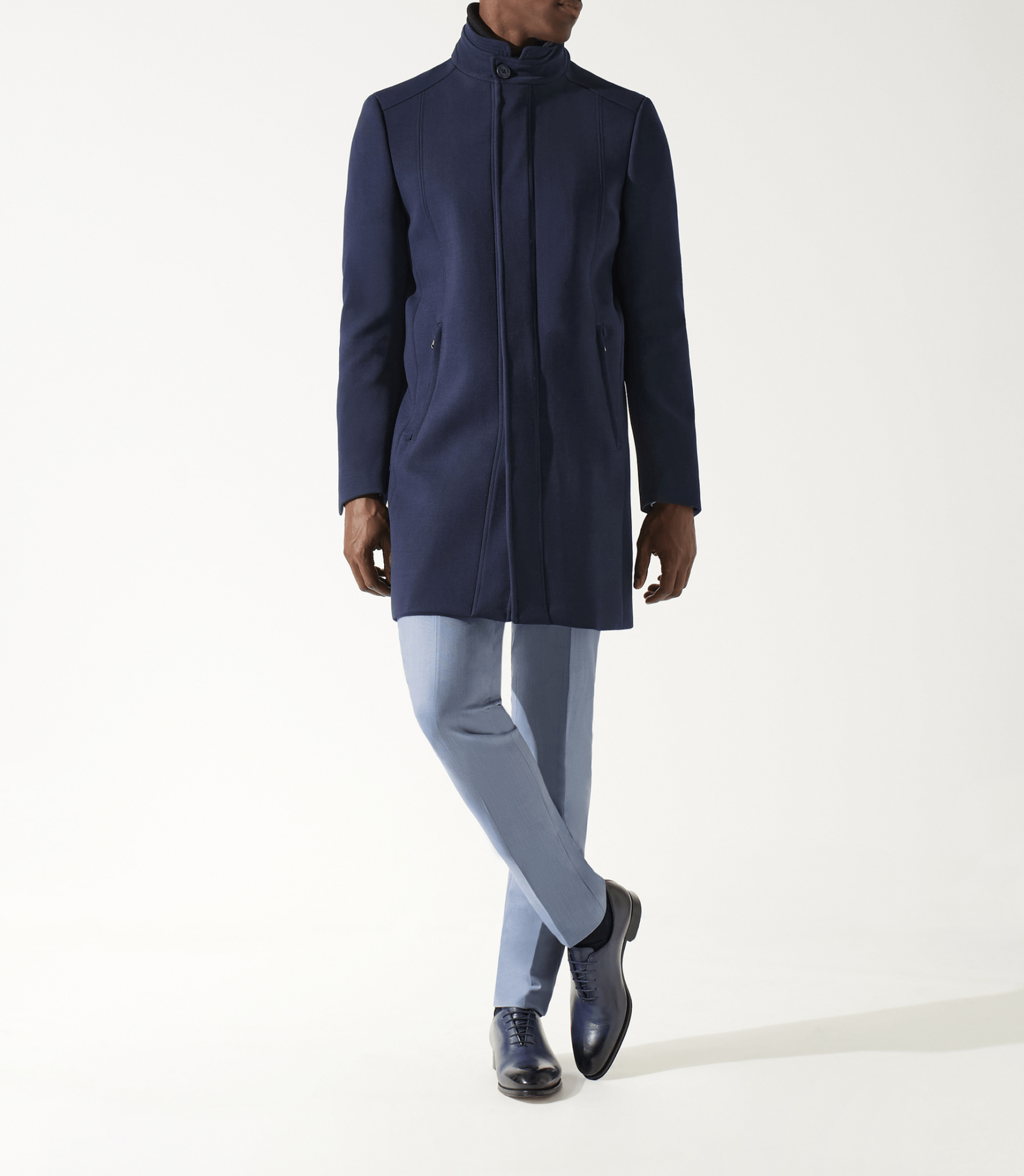 Manteau ville laine bleu marine INEON - IZAC
