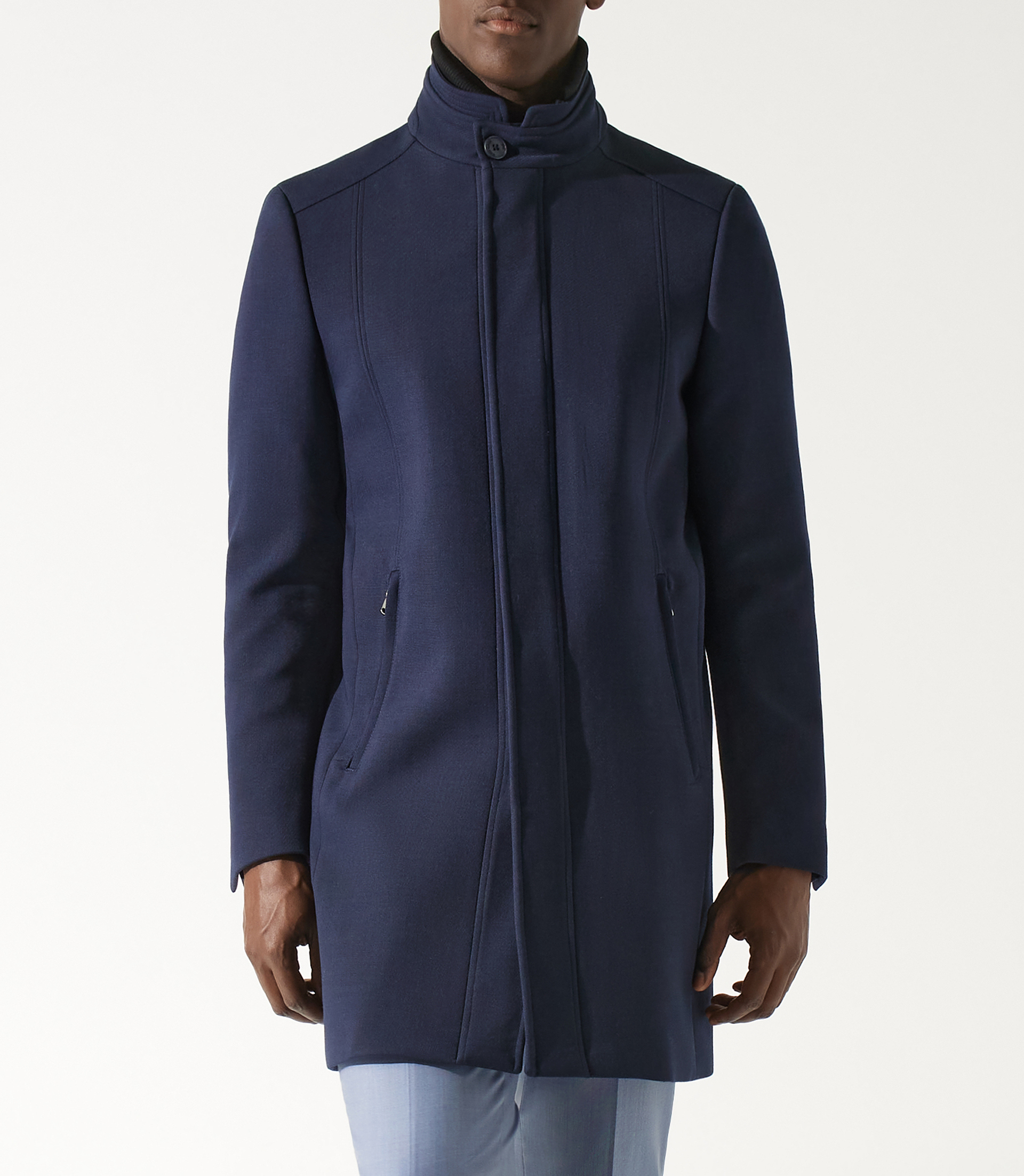 Manteau ville laine bleu marine INEON - IZAC