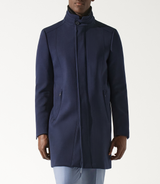 Manteau ville laine bleu marine INEON - IZAC