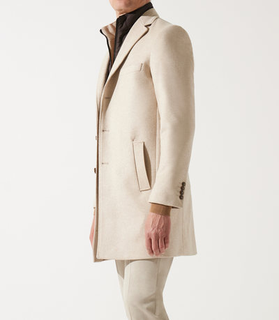 Manteau en laine cachemire beige ISAO - IZAC